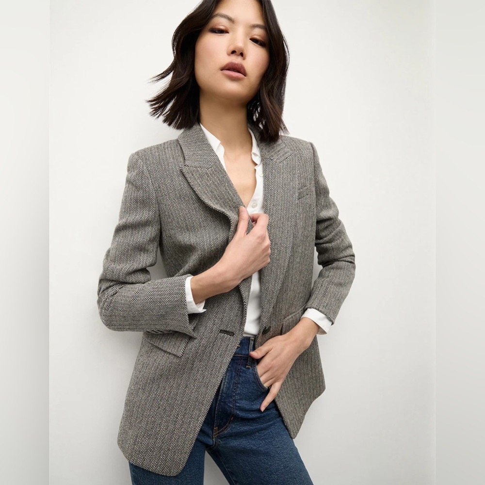 VERONICA BEARD // SIZE 8 // Wool Dickey Blazer, grey herringbone // $675 Retail